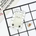 Cute cartoon bear card holder student school bus badge protective cover clear ID badge case. - Cream Cute Dog Frame