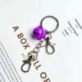 Candy colored cute double clasp bell keychain pendant for bags and keys accessories stylish. - Purple Bell Pendant / Purple