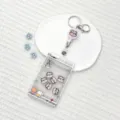 Cute claw machine card holder with retractable reel, transparent ID badge holder for students. - White Claw Machine Cow Shaking / Transparent Sliding Cover + White Retractable Buckle (Cow)