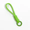 Bright green paracord wrist strap lanyard for phone case and keys with metal ring. - Light Green (Green Ring)