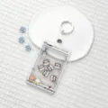 Transparent claw machine ID card holder with retractable reel and key ring - White Claw Machine Cow Shaking / Transparent Sliding Cover + 3.3 White Leather Strap Keychain