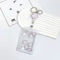 Cute Rabbit Card Holder with Retractable Reel and Keychain, Transparent ID Badge Holder - Light Blue Claw Machine Rabbit Head Shaking / White Easy-Pull Buckle (Rabbit Acrylic)