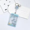 Clear claw machine ID badge holder with cute bear lanyard and retractable reel for students. - Blue Claw Machine Elephant Shaking / White Easy-Pull Buckle (Elephant Acrylic)