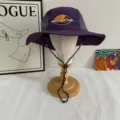 Vista detallada del sombrero de pescador retro americano de secado rápido para aire libre. - M (56-58cm) / Púrpura