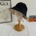 Reversible black and beige bucket hat, stylish casual sun hat for women, perfect for summer daily wear. - M (56-58cm) / Black & Khaki