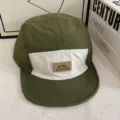 Détail casquette camp olive et blanche, visière souple courte nylon séchage rapide unisexe mode. - M (56-58cm) / Vert