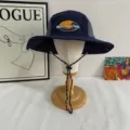 sombrero de pescador secado rapido vintage patchwork senderismo aire libre sol gorro - M (56-58cm) / Azul marino