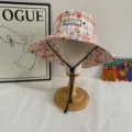 Koreaanse stijl ruit ster emmer hoed, casual outdoor camping zonbescherming visser hoed dames. - M (56-58cm) / Roze