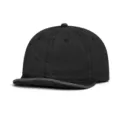 Vista de detalle cercana de la gorra retro negra lavada de ala corta con fina textura. - M (56-58cm) / Negro