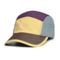 Color-blocked quick-dry 5-panel cap detail view, breathable outdoor sports hat. - M (56-58cm) / Yellow