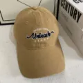 Gorra de béisbol bordada caqui, estilo coreano moderno, sombrero con visera unisex. - M (56-58cm) / Camel