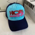Korean style embroidered baseball cap vintage streetwear soft top sunshade dad hat for daily wear - M (56-58cm) / Lake Blue & Navy Blue Brim