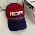 Retro embroidered baseball cap, unisex streetwear contrast color dad hat, casual sun visor. - M (56-58cm) / Wine Red + Navy Blue Brim