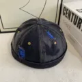 Vintage πλυμένο τζιν docker καπέλο για άντρες retro miki hat στυλάτο streetwear. - M (56-58cm) / Ρετρό Πλυμένο Στυλ (ZF-DZM165) / Μαύρο