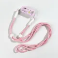 Roze telefoon koord met golf acryl hangertje verstelbare riem voor nek en schouder. - Roze Rand Brillenkat / Roze