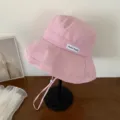 Cappello da pescatore in corduroy rosa da donna, cappello da sole casual con sottogola regolabile. - Rosa