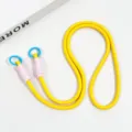 Colorful mobile phone crossbody lanyard with detachable metal rings for daily use convenience - Gold Crossbody Double-Loop Braided Rope (Light Pink)