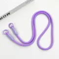 Purple phone lanyard crossbody strap braided neck cord with metal rings for keys and mobile - Purple Crossbody Double Ring Braided Lanyard (Light Purple)