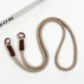 Beige Woven Phone Lanyard Crossbody Strap Detachable Ring Hands-Free Phone Accessory - Milk Tea Crossbody Double-Loop Braided Cord (Coffee)