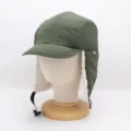 Chapeau trappeur d'hiver vert avec doublure en polaire, rabats d'oreilles et visière - M (56-58cm) / Vert