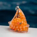 Bouteille de dérive en acrylique voilier avec perles orange, accessoire de porte-clés marin. - Orange