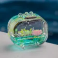Mignon porte-clés acrylique sable mouvant lotus, pendentif sac transparent huile verte. - Télévision