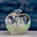 Bouteille Liquide Sable Mouvant Pomme Transparente Decoration Bureau Cadeau Paillette - Vert