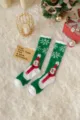 Chaussettes de Noël duveteuses en polaire corail pour femmes, motif bonhomme de neige. - Taille unique / Chaussettes hautes avec bonhomme de neige au chapeau triangle
