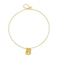 Gouden slangketting met 3D pufferige letter B hanger minimalistische sieraden accessoires - Letter J