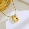 Vergulde 3D ballon letter G hanger ketting met fijn slangenketting voor dames mode. - Letter G