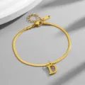 Gold Snake Chain Letter D Anklet Stainless Steel Fashion Minimalist Jewelry Gift For Women - Letter D / Gold