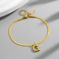 Gold-colored snake chain anklet with letter G pendant, chic minimalist jewelry gift for her. - Letter G / Gold