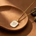 Gold Plated Enamel Heart Pendant Necklace Geometric Square Clavicle Chain Fashion Jewelry - Enamel Heart Style (T0883) / With Gift Box / Gold