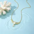 Vergulde Zirkon Ketting Witte Bloem Druppel Hanger Chique Sierlijk Sleutelbeen Sieraden - Witte Bloem Halsketting