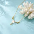 Vergulde zirkonia bloem sleutelbeen ketting variant elegante stijl modieuze sieraden - Witte Bloem Halsketting