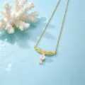 Koper vergulde zirkonia halsketting, delicate bloem sleutelbeen ketting, elegante stijl. - Witte Bloem Halsketting