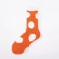 Women coral fleece polka dot fuzzy sleep socks warm winter cozy indoor slipper socks view - One Size / Orange