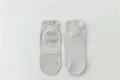 Antirutsch Yoga Socken Damen, professionelle Pilates Gripsocken für Fitness und Training. - Einheitsgröße / Hellgrau