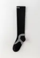 Vue détaillée de chaussettes de compression noires, chaussettes de sport élastiques. - 37-40 / Ensemble Noir et Blanc