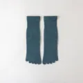 Détail de chaussettes à orteils pour femmes, en coton bleu foncé, souples et confortables. - Taille 35-40 / Vert Foncé