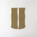 Chaussettes cinq orteils femme mollet coton séparation des orteils sport unie chic - Taille 35-40 / Vert Olive