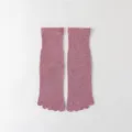 Vue détaillée de chaussettes à cinq orteils roses pour femmes en coton confortable. - Taille 35-40 / Rose foncé