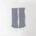 Grey mid-tube five toe socks for women, breathable cotton split toe design for daily wear. - Size 35-40 / No.3 Grey