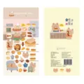 Cute Korean BONITO PVC puffy sticker sheet featuring lovely bear bakery and cafe designs. - B6153-Bear Bakery