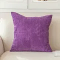 Lila Kissenbezug mit Cord Rippenstruktur quadratisch Deko - 66*66 / Lila