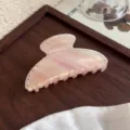 Pince à Cheveux en Acétate Rose avec Strass, Pince Requin Style Français pour Femme - Rose Pêche