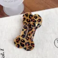 Korean style leopard print bone hair clip cute duckbill hair accessories for daily wear - Brown Leopard