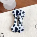 Korean style cute bone shaped cow print hair clip acrylic duckbill clip for women daily styling - Cow Print