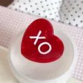 Red heart hair claw clip with XO letter print, stylish acetate shark clip for women half updo hairstyle - XO Pattern