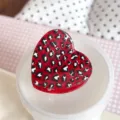 Pinza de pelo con corazon rojo y estampado de leopardo de moda para mujer articulo - Estampado de leopardo